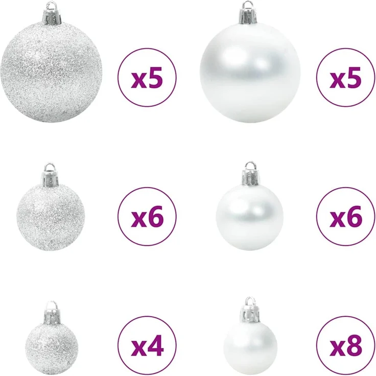 vidaXL Weihnachtsbaum mit LED-Beleuchtung Schwarz 150 cm PVC und Stahl 3396470 – Bild 7