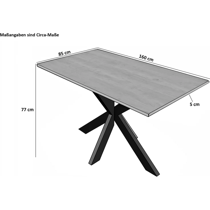 Esstisch Baumkante massiv Akazie Nussbaum 160 x 85 Spider-Gestell schwarz TIM 135768365 – Bild 7