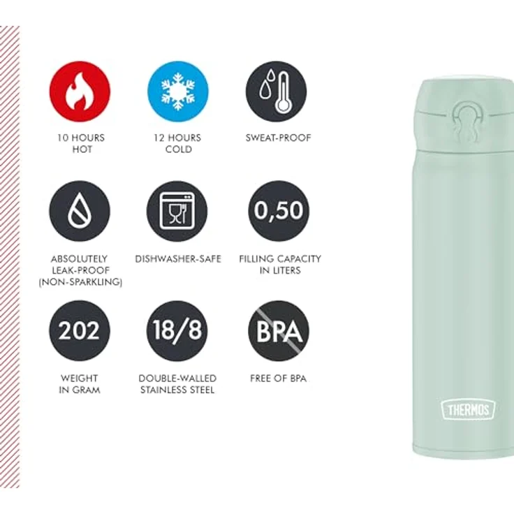 Thermos Isoliertrinkflasche Ultralight soft mint mat 0,50l – Bild 6