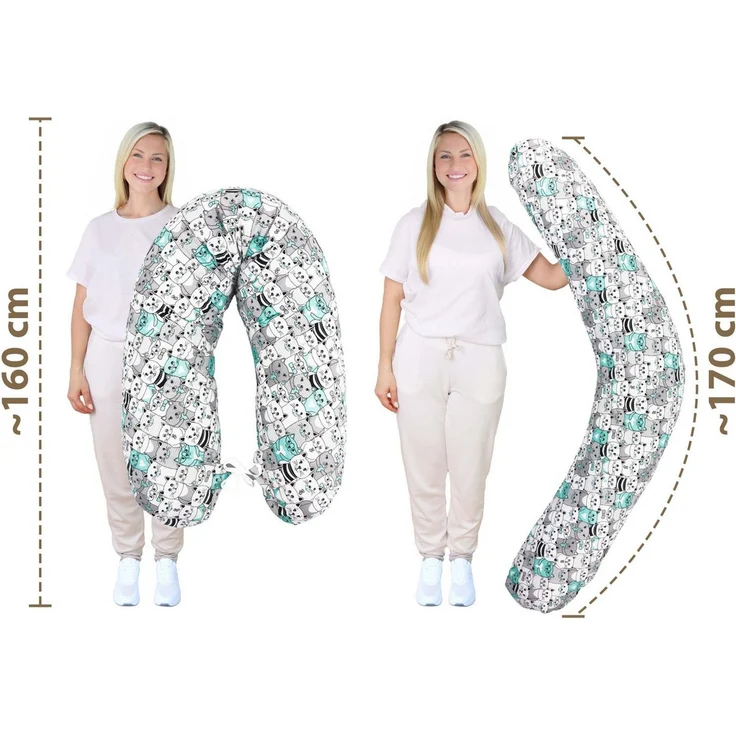 Amilian Stillkissen XXL 170 cm - Schwangerschaftskissen & Seitenschläferkissen mit Bezug, - Lagerungskissen - Nursing Pillow - Pregnancy Pillow, mit Füllung, Schlafkissen für Seitenlage - Körperkissen – Bild 2