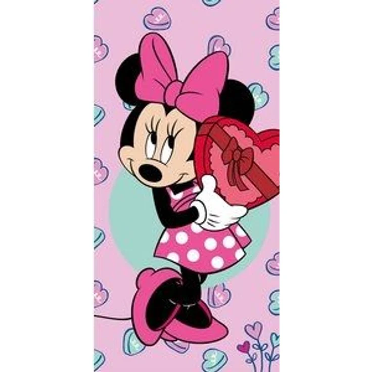 Disney Minnie Mouse Badetuch Duschtuch Badetuch Minnie Mouse Heart 70 x 140 cm 100% Baumwolle, Baumwolle (1-St) – Bild 4