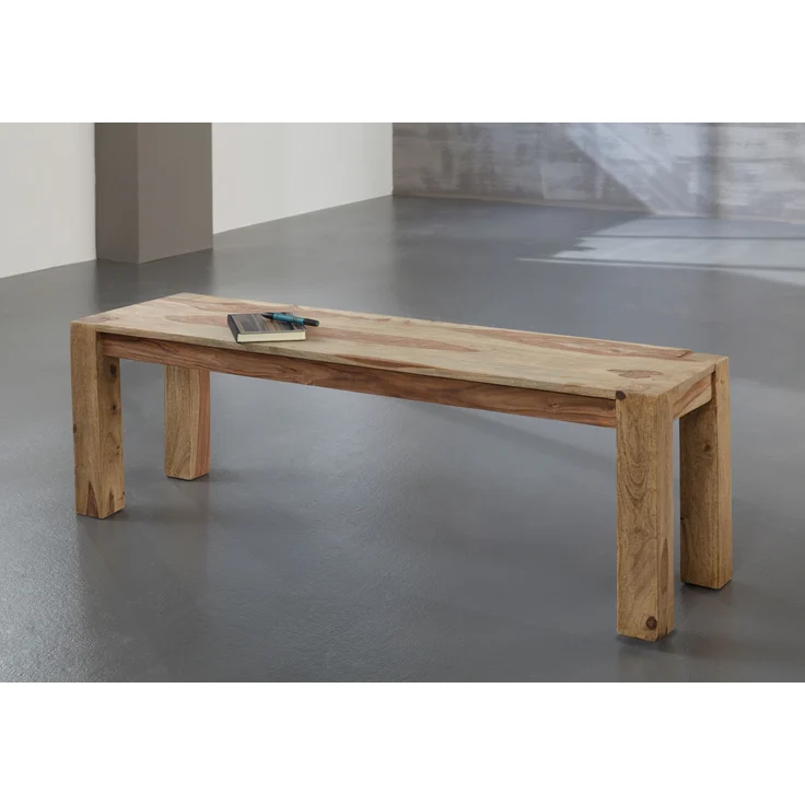 Wolf Möbel 'BIG' Sitzbank, Handmade, Sheesham Massivholz, 140 x 45 x 40 cm – Bild 2
