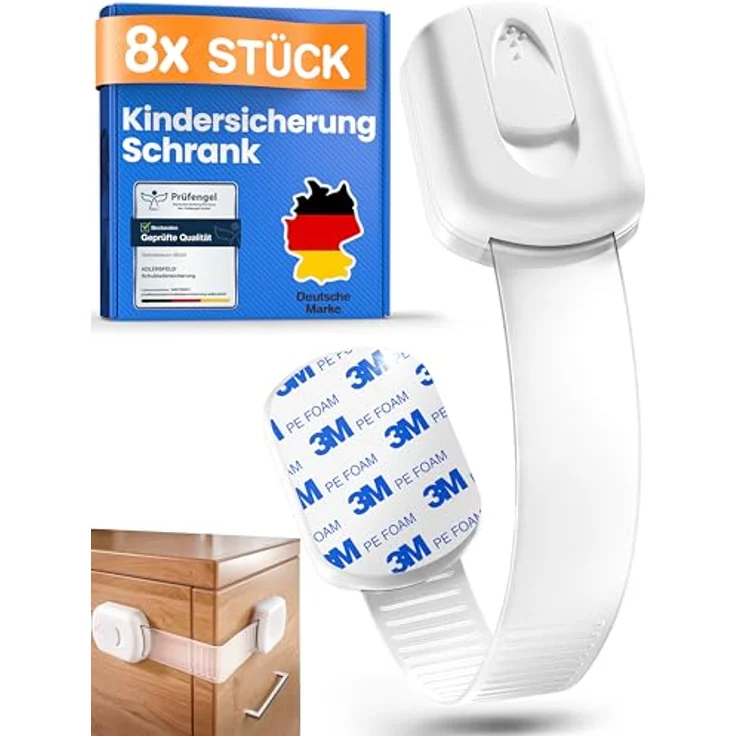 Adlersfeld® Schubladen- und Schranksicherung (8 Stück) – Bild 2