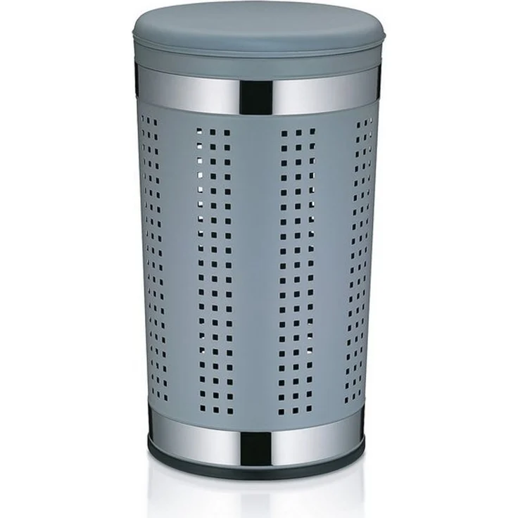 Sitz-Wäschebox 'SEVILLA' mit Sitzkissen, hellgrau matt, 60,5 x 35 x 35 cm – Bild 1