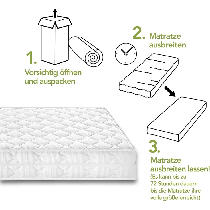 Taschenfederkernmatratze Ergo Flex, zwei unterschiedlich feste Liegeseiten (H2 und H3), Dreamstar, 17 cm hoch, ergonomische 7-Zonen Wendematratze – Bild 4