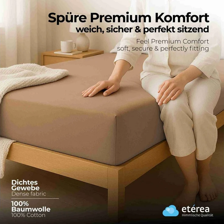 etérea Himmlische Qualität Spannbettlaken etérea Comfort Jersey Spannbettlaken, Jersey, Gummizug: rundum, (1 Stück) – Bild 2