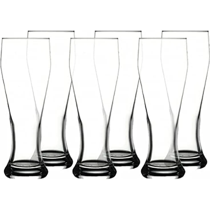 Pasabahce Weizenbierglas, Set mit 6 Stück, 0,67 l, klassisches Sanduhr-Design – Bild 3