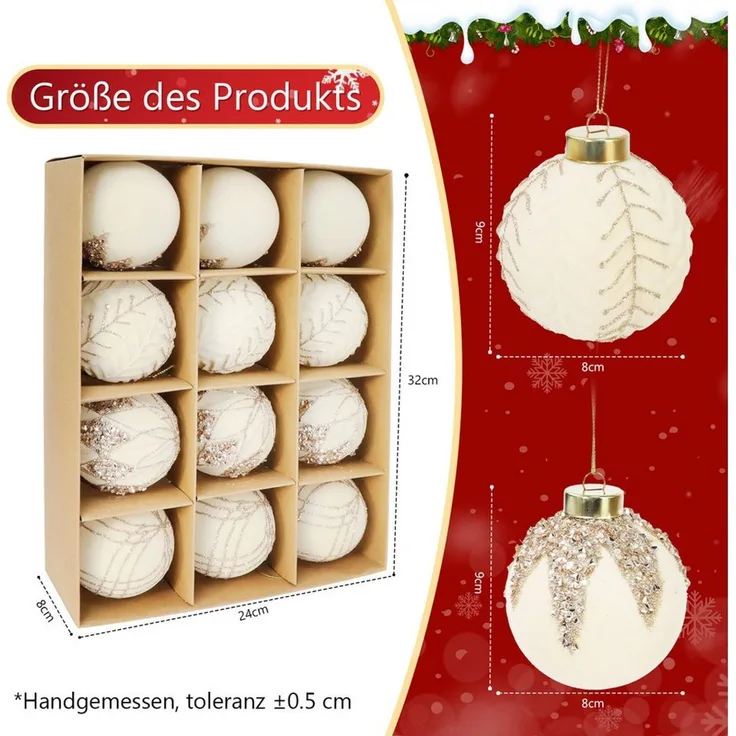 M&W DAS DESIGN Weihnachtsbaumkugel Christbaumschmuck Outdoor Weihnachten 8CM