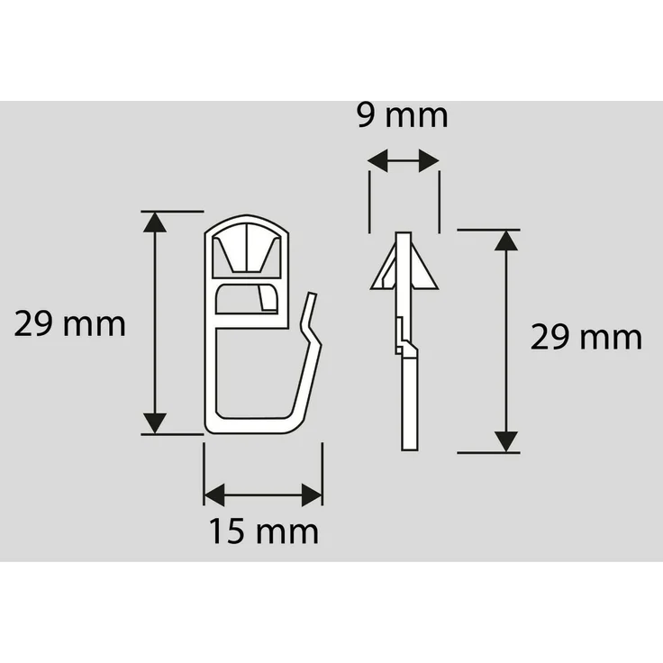 Clever-Kauf-24 Gardinengleiter Klick-Gleiter Haken 3,5-4mm 20 Stück Gardinengleiter Innenlauf, (20-St) – Bild 2