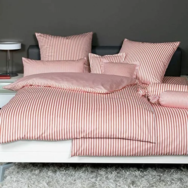 Janine Mako Satin Kissenhülle 1 teilig 80x40 cm Modernclassic 3912-44 koralle
