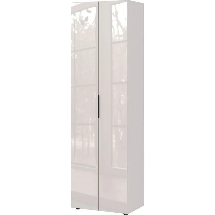 Garderobenschrank Glarus / GW-Genova, Glas, Holzwerkstoff, Weiß, 59 x 197 x 40 cm