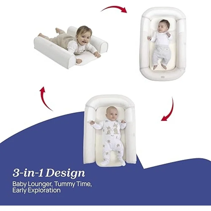 Chicco Mommy Pod 3in1, Babynestchen Kuschelnest Neugeborene, 81x49 cm, Baby-Nestchen, 0-3 Monate zum Schlafen, 0-8 Monate für die Bauchlage, Bezug aus Bio-Baumwolle, maschinenwaschbar, Beige – Bild 3