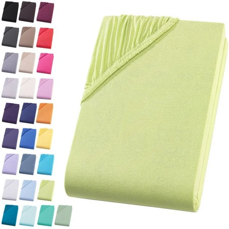 Visaggio Spannbettlaken Jersey aus 100% Baumwolle Boxspringbett / Wasserbett Spannbetttuch, Jersey, Gummizug: rundum, Spannbettlaken, für Matratzenhöhen bis 32 cm, Steghöhe 40 cm – Bild 4