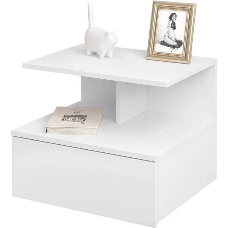 Woltu Nachttisch (1-St), hängend Wandregal mit Schublade