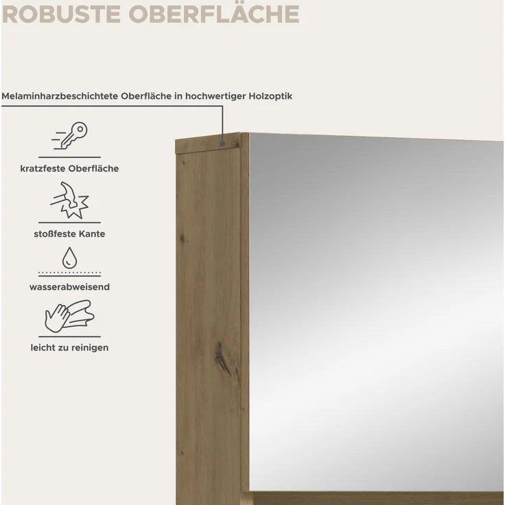 Spiegelschrank B/H/T: 60x55x17 cm in Artisan Oak Nachbildung und -- – Bild 9