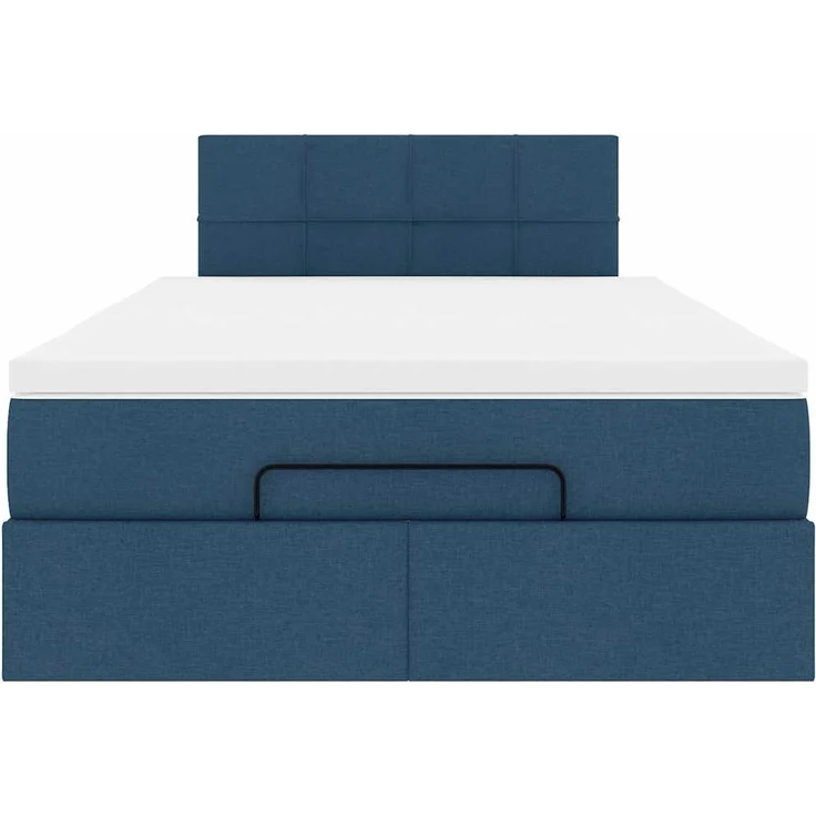 vidaXL Ottomane Bett mit Matratze & LEDs Blau 120x200 cm Stoff 3312304 – Bild 7