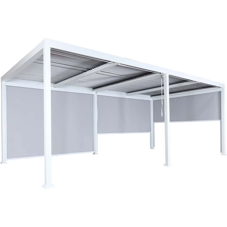 Mendler 'HWC-L41' Pergola mit 3 Seitenwände, Metall weiß, 3x6 m – Bild 9