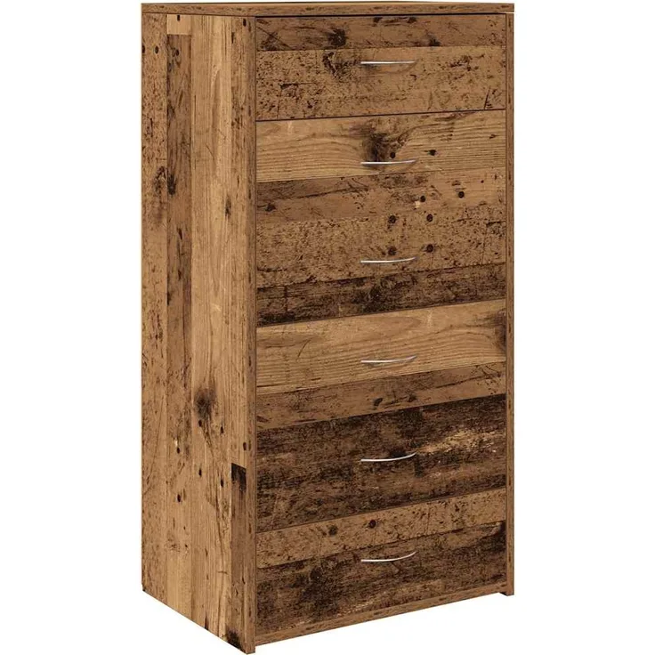 vidaXL Sideboard mit 6 Schubladen Altholz-Optik 50x34x96 cm 855890