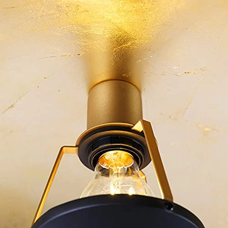 Qazqa Emilienne Novo, Modern Vintage Deckenleuchte in Schwarz mit Gold, 60 cm, E27, dimmbar, für Wohnzimmer und Schlafzimmer – Bild 5