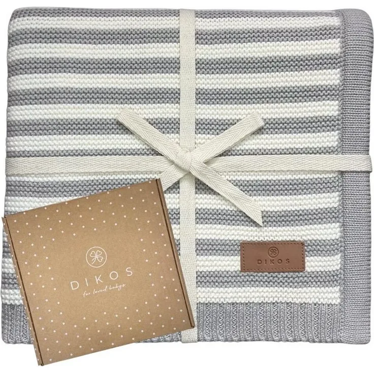 Babydecke DIKOS® Babydecke aus *100%* Bio Baumwolle Strickdecke Erstlingsdecke, DIKOS, PREMIUM Qualität atmungsaktiv, nachhaltig, plastikfrei, kuschelweich