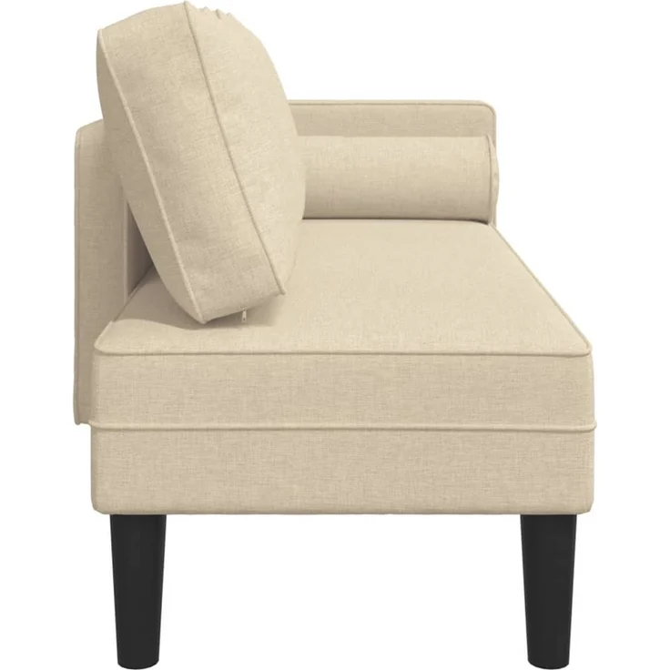 vidaXL Chaiselongue mit Kissen, Creme Stoff, 16,5 x 62 x 57,5 cm – Bild 4