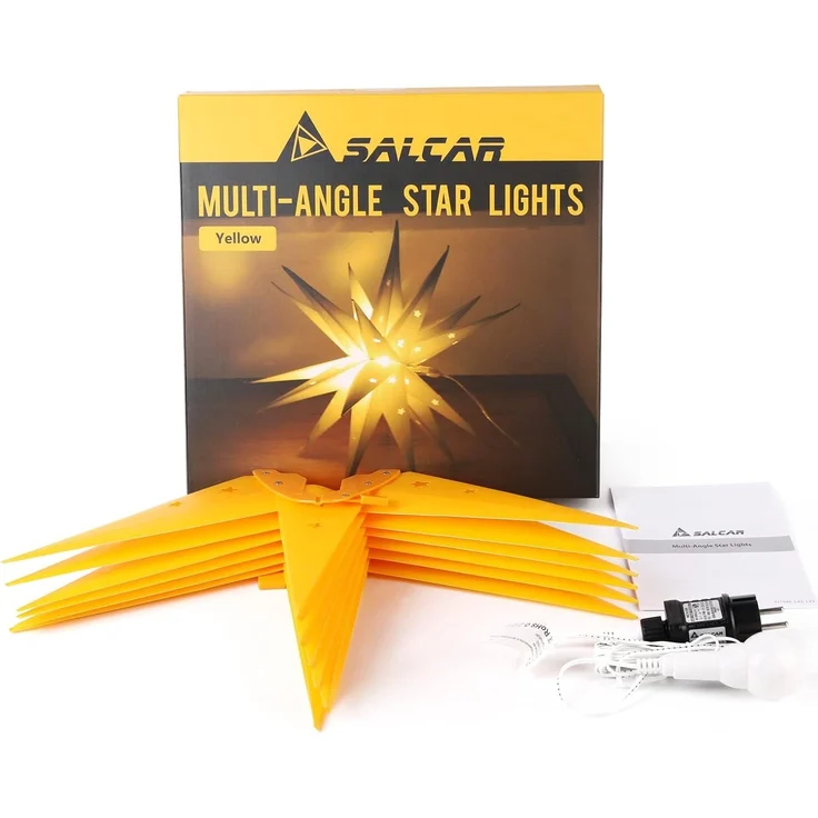 SALCAR 60cm Weihnachtsstern Beleuchtet Außen, 3D Leuchtstern – Bild 9