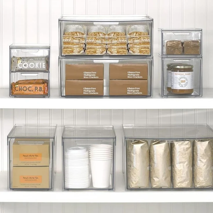 mDesign Aufbewahrungsbox Organizer Schublade Stapelbox Kunststoff Transparent – Bild 7