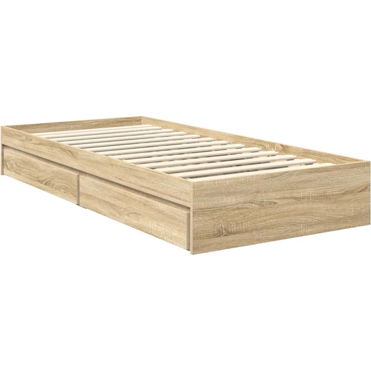vidaXL Aufbewahrungsbett Sonoma-Eiche 90 x 200 cm Holzwerkstoff 3413543 – Bild 5