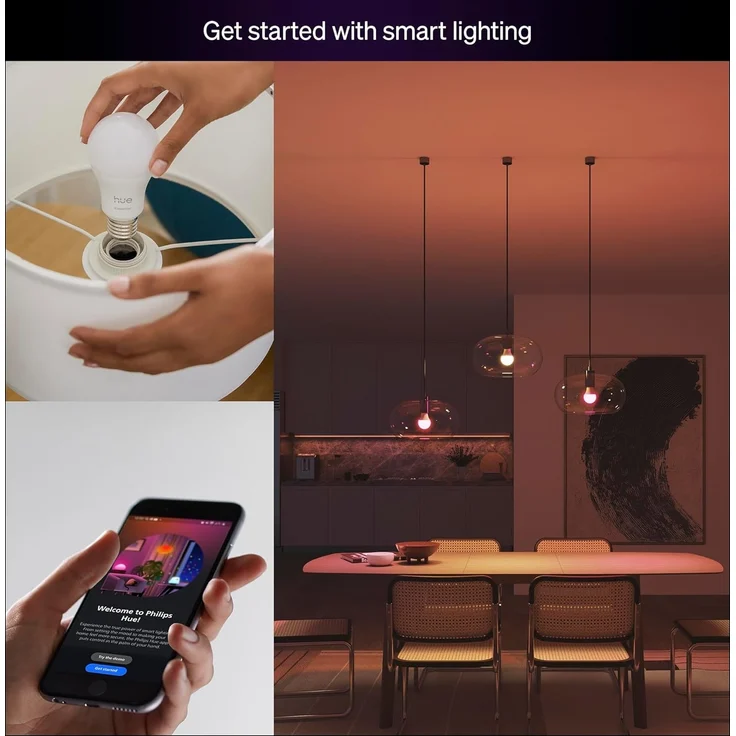 Philips Hue LED-Leuchtmittel Essential White & Color Ambiance smarte Lampe, E27, 1 St, Farbwechsler – Bild 3