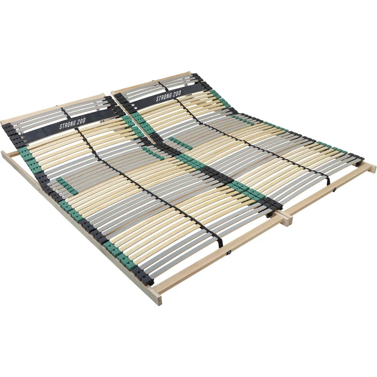 Lattenrost 160x200 PREMIUM STRONG 200 aus Buchenholz (2x Lattenrost 80x200), Kopfteil verstellbar, mit 42 Latten, Made in Germany, bis 200Kg