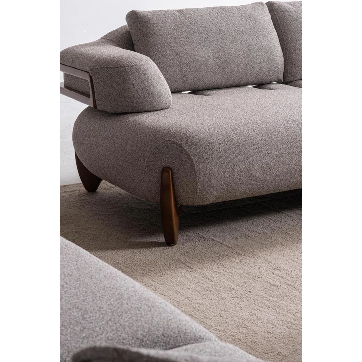 Sitzgruppe/Sofa Set - Wohnzimmergarnitur "Salix" 3+3+1-Grau – Bild 6