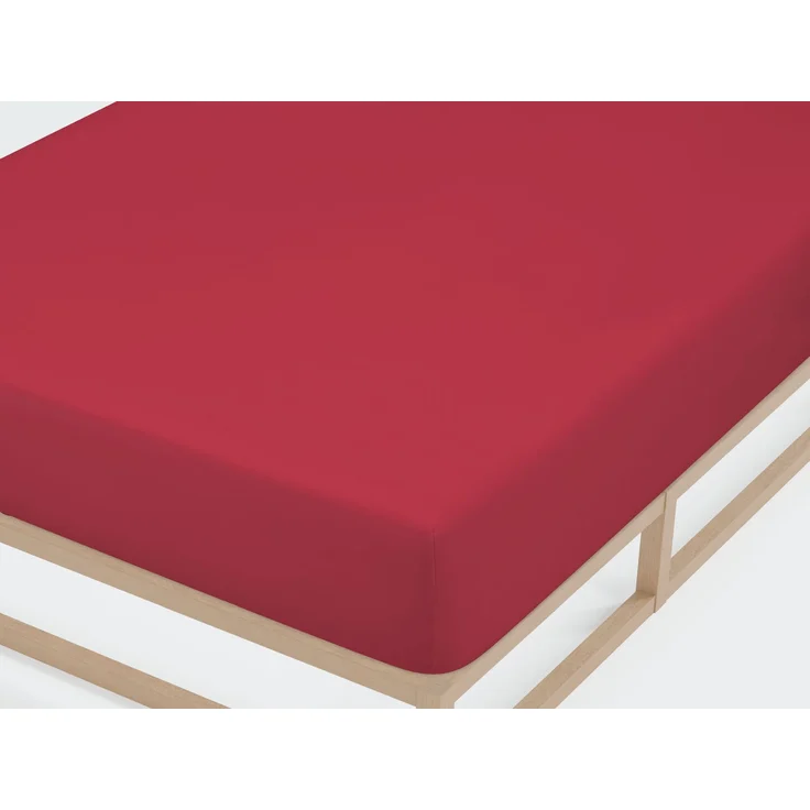 biberna Jersey-Elastic-Spannbetttuch , rubin, 1 x 90 x 190 cm - 100x220 cm – Bild 1