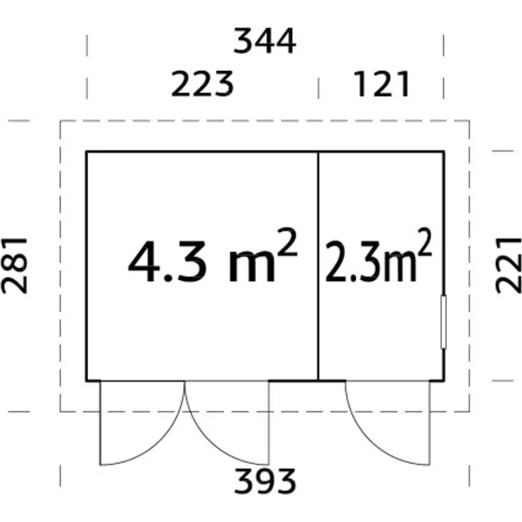 Palmako Gartenhaus Kalle 66 m² Gartenhaus aus Holz Holzhaus mit 88 mm Wandstärke Blockbohlenhaus – Bild 3