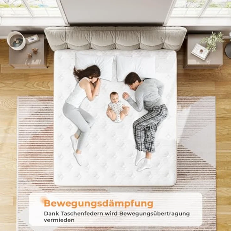 Vesgantti Matratze 140x200 Taschenfederkernmatratze 30 cm hoch, H3 Orthopädische Federkernmatratze, ÖkoTex Zertifiziert, Federkernmatratze Rollmatratze Mittelfest – Bild 6