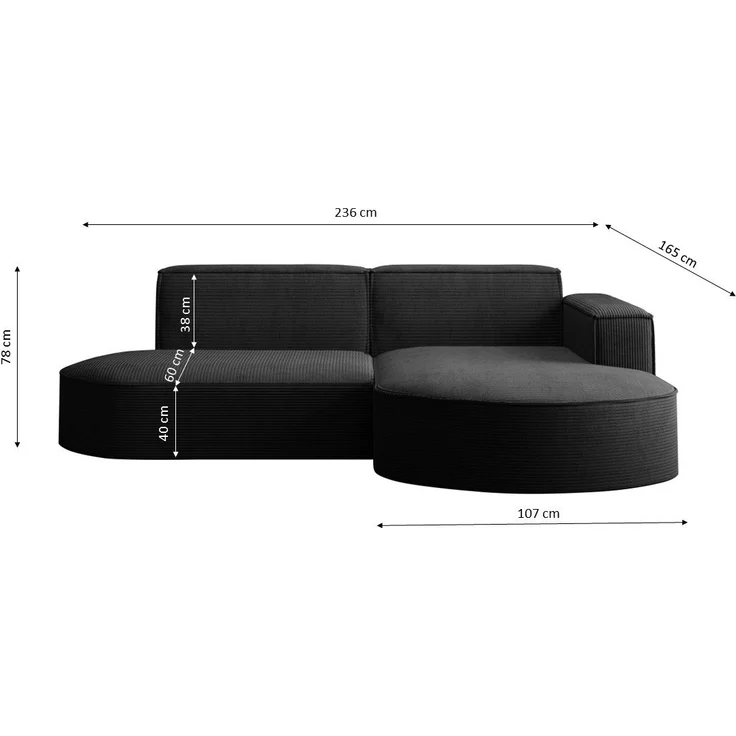 Kaiser Möbel Ecksofa Designer MODENA STUDIO L stoff Poso, Neve, Quelle – Bild 3