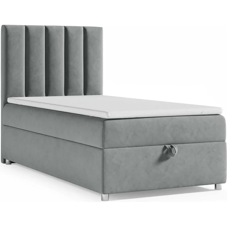 Best for Home Boxspringbett K10 SINGLE mit Bettkasten mit Lieferung, Aufbau & Entsorgung (Grau 90x200) – Bild 1