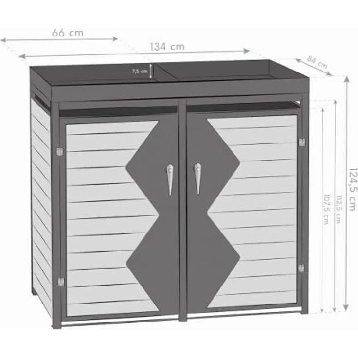 Westmann Stahl Mülltonnenbox für 2 Mülltonnen 240 – Bild 7