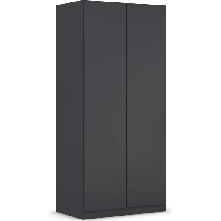 rauch Kleiderschrank, Drehtürenschrank COSTA, 2-türig, push-to-open, Grau metallic, 91 x 197 x 54 cm – Bild 2