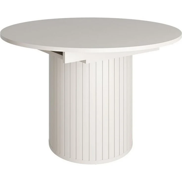 Compleo Esstisch 120-160 cm MODERNO, Säulengestell mit Rillenstruktur, ausziehbarer Tisch, Gestell in Lamellenoptik – Bild 2