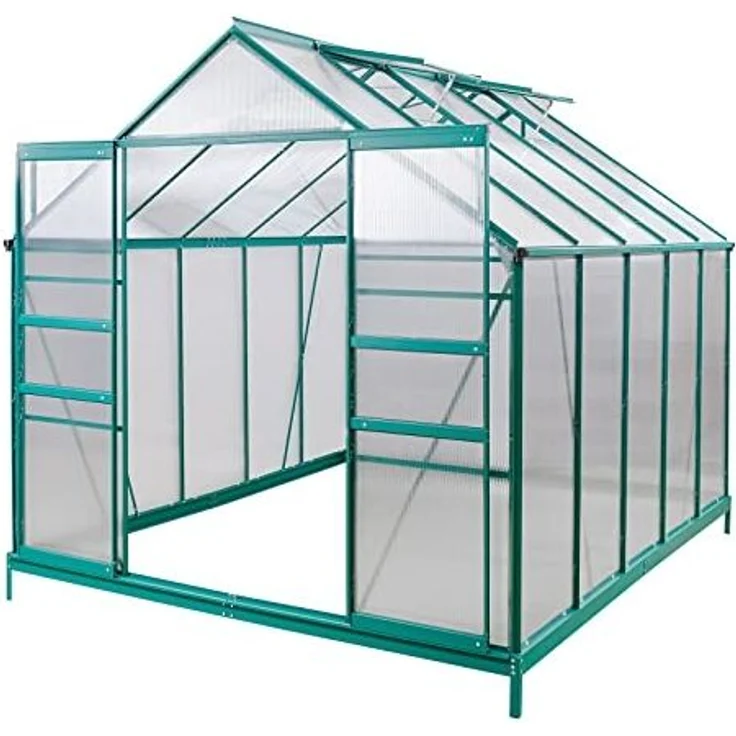 Alu Gewächshaus Frühbeet Gartenhaus Treibhaus "Den Haag" 7 m² mit 4 Dachfenster – Bild 2