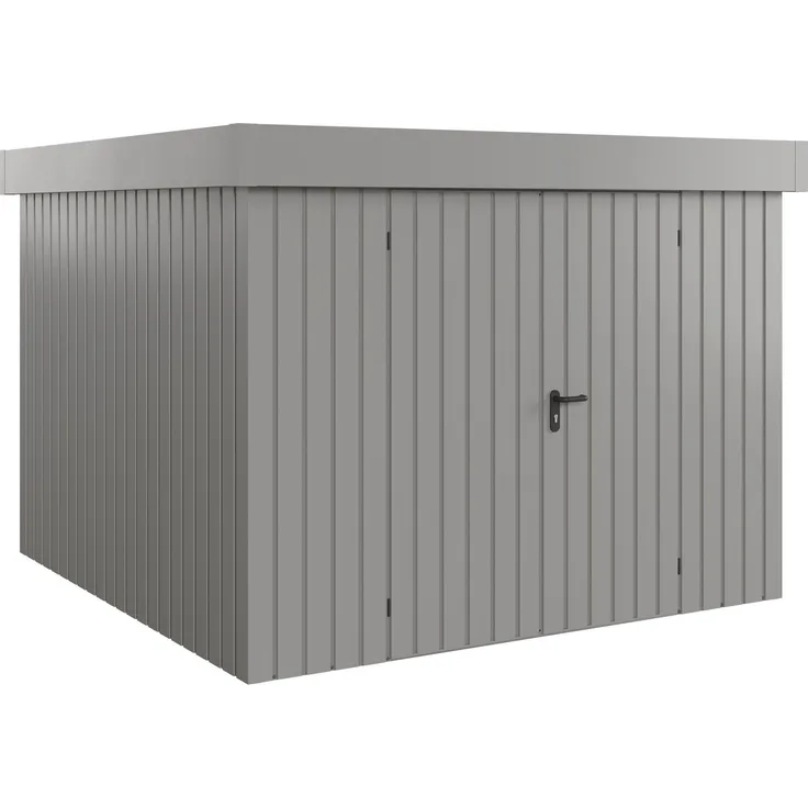 Hörmann Ecostar Metall-Gerätehaus "Euroline Trend" mit Flachdach EFD 10, graualuminium, 262 x 262 cm,2-flüglige Tür
