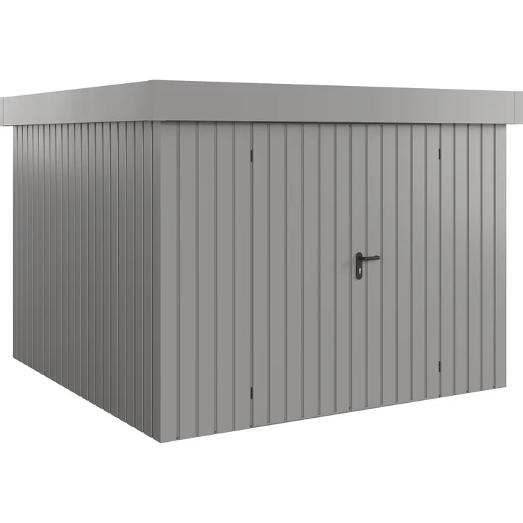Hörmann Ecostar Metall-Gerätehaus "Euroline Trend" mit Flachdach EFD 10, graualuminium, 262 x 262 cm,2-flüglige Tür – Bild 1