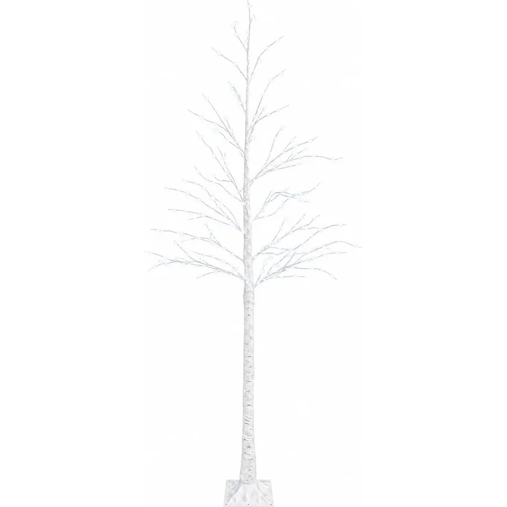 vidaXL Birken-Weihnachtsbaum Weiß 25 x 25 x 210 cm Kunststoff 406 LEDs 42055358 – Bild 2