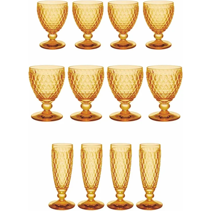 Villeroy & Boch Boston Coloured Weißwein- & Sektgläser Set 12er Set Saffron – Bild 6