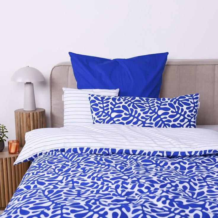 TOM TAILOR HOME Kissenhülle new bedroom, ORGANIC LEAVES, 40x40cm oder 40x80cm, (1 Stück), mit farbigem Markenreißverschluss – Bild 6