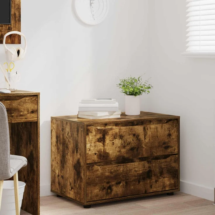 vidaXL Aufbewahrungsschrank 80 x 48 x 57 cm Holzwerkstoff Räuchereiche 888822 – Bild 5