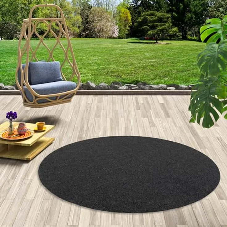 Snapstyle Rasenteppich Kunstrasen Rasenteppich mit Noppen Kingston Rund, Rund, Höhe: 7 mm