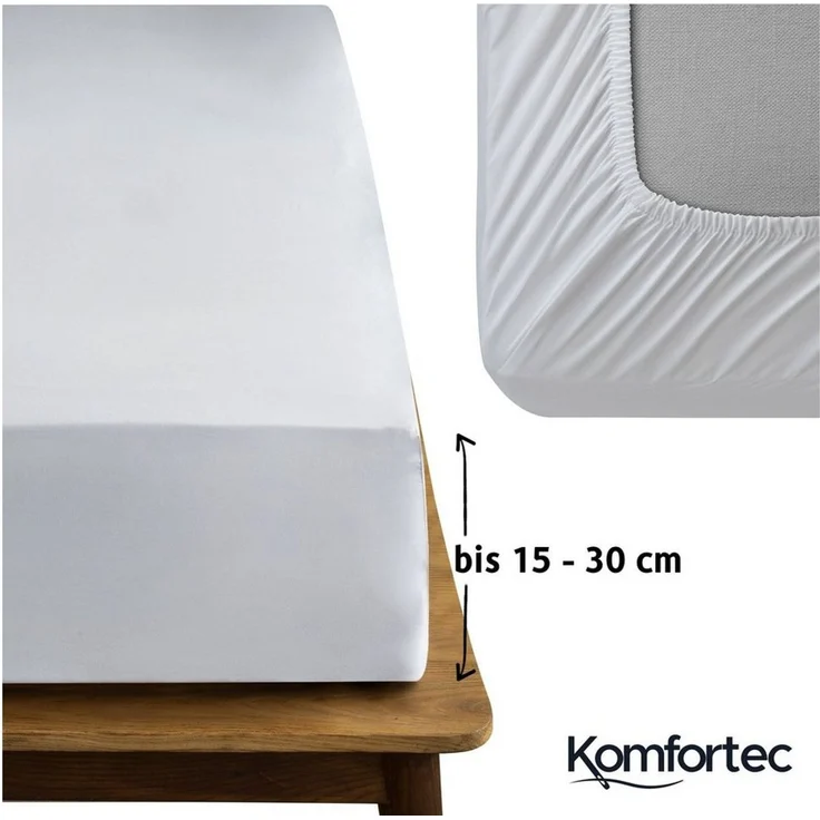 Komfortec Mikrofaser Spannbettlaken 90x200 cm – Weiches Spannbetttuch mit Rundumgummi – Fitted Sheet für Matratzen bis 30 cm – Weiß – Oeko-Tex – Pflegeleicht & Hautfreundlich – 90g/m² – Bild 3