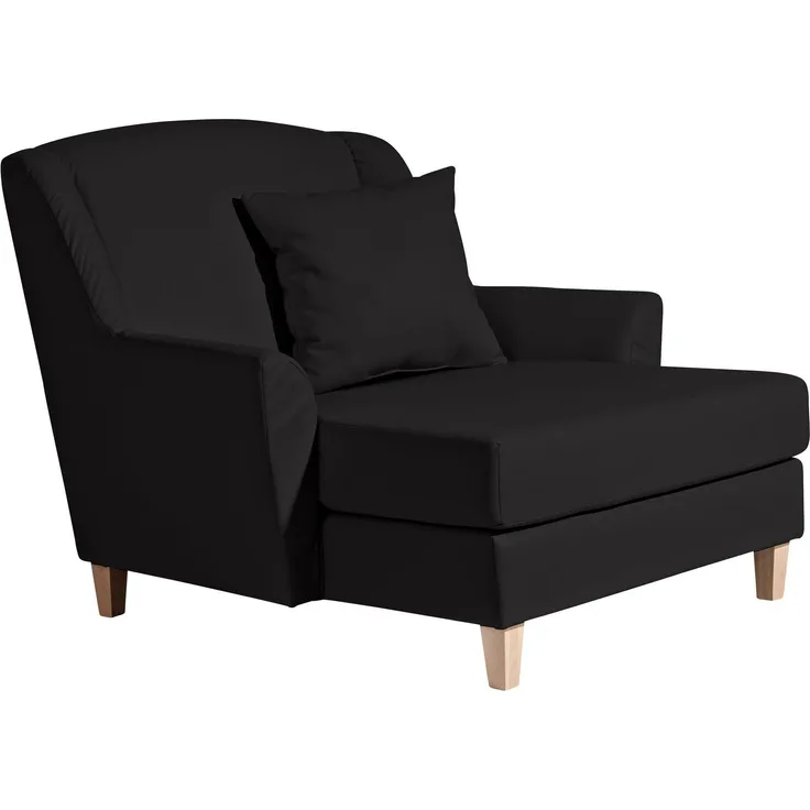 XXL Sessel Karil Bezug Kunstleder Buche natur / schwarz 21904