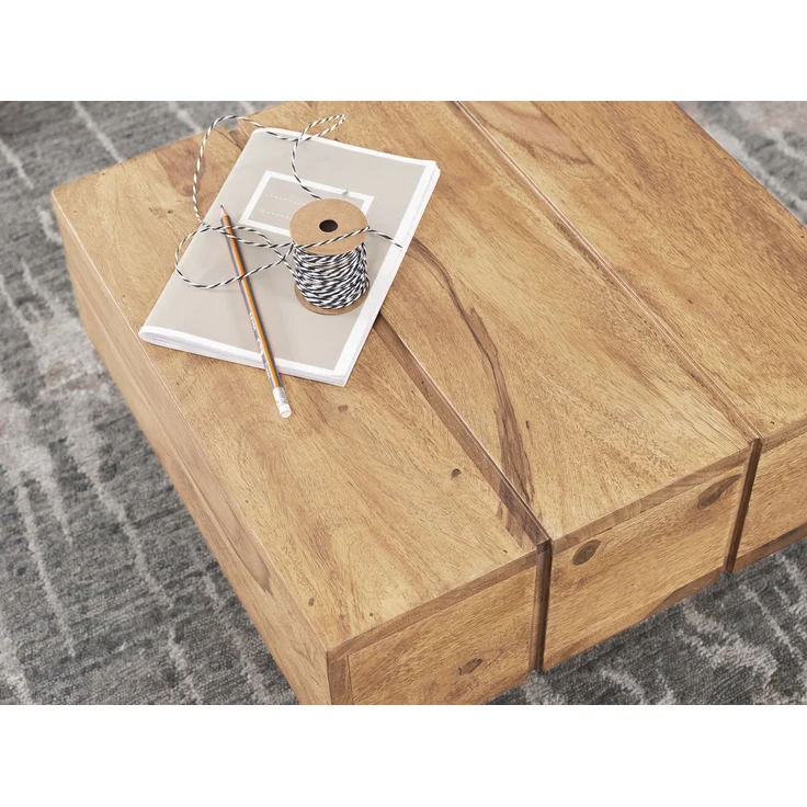 Beistelltisch Cube Akazie Massivholz 44x44x30cm Landhausstil – Bild 9